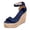 Blue, variant on Women's Platform Wedge Sandals Lightweight Suede Wide Width Non Slip Walking Shoes with Buckle Ankle Strap Purple Size 9.5