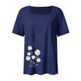 thumbnail image 4 of LYXSSBYX Clearance Plus Size Womens Shirts Women Neck Short Sleeve Casual Fashion Printed Button Top T-Shirt, 4 of 4