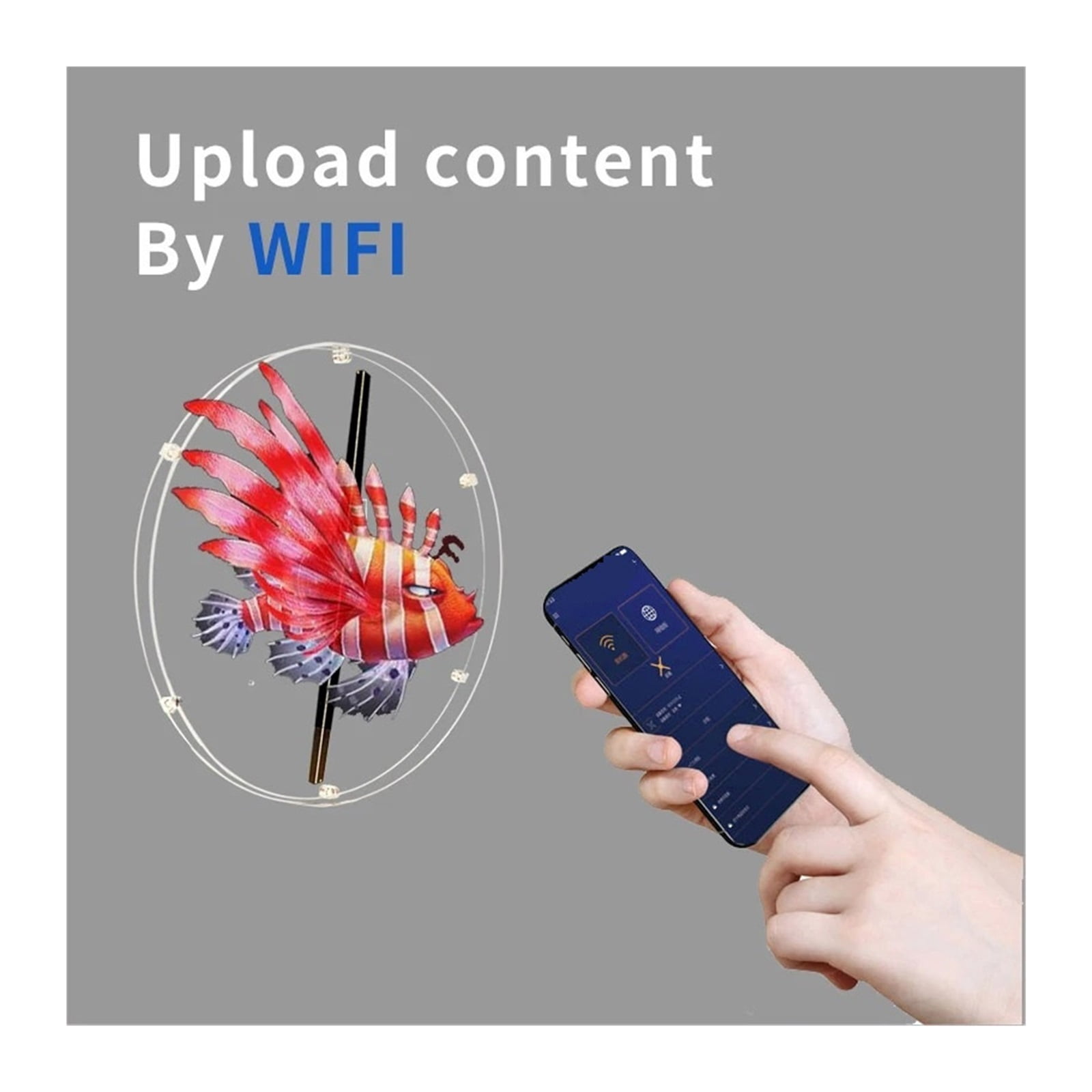 42CM 3D Hologram Projector With Protective Cover 3D Led Holographic Company Logo Advertising Projector Fan For Party Decoration ,Versatile And Practical