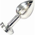 thumbnail image 5 of Rouge Smooth Stainless Steel Anal Plug, Medium, Blue Jewel, 5 of 5