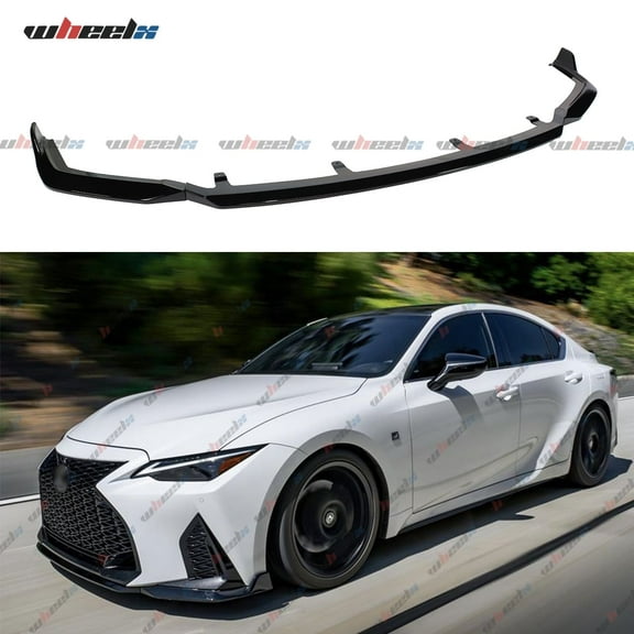 3Pcs Front Bumper Lip Compatible with 2021-2025 Lexus IS350 F-Sport, JDM Air Dam Lower Chin Splitter Protection Body Kit 2021 2022 2023 2024 2025 Man Gift (Glossy Black)