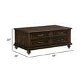 thumbnail image 5 of Berey 48 Inch Cocktail Coffee Table- 4 Drawers- Driftwood Brown Wood, 5 of 6