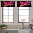 thumbnail image 3 of LALILO Kitchen Curtain Valance Pastel Modern Pink Lily Rod Pocket Window Curtain 52"x 18" Set of 2, 3 of 5