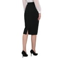 thumbnail image 3 of Women's Bodycon Pencil Skirt High Waist Stretchy Knee Length Office Work Skirts L Black, 3 of 5