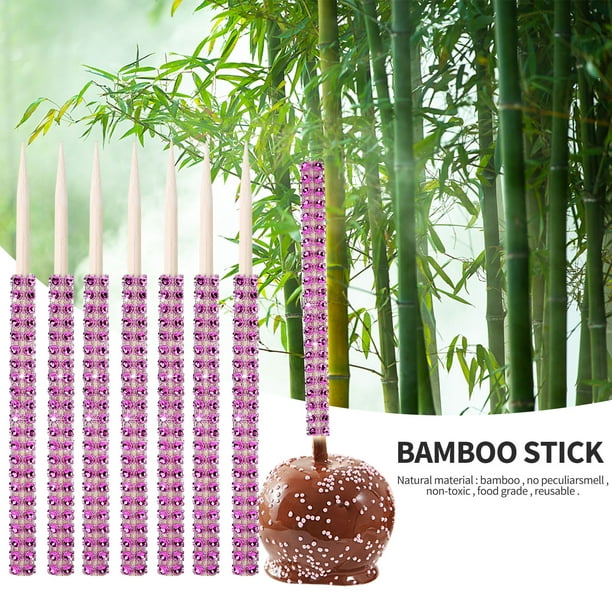 10pcs Bling Candy Apple Bamboo Sticks Caramel Apple Wooden Pointed