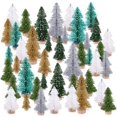 thumbnail image 1 of 30Pcs Multicolor Mini Christmas Village Trees Bottle Brush Trees Trees Sisal Snow Frosted Trees Tabletop Trees for Christmas House Deocrations Diorama Models, 1 of 7