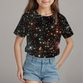 thumbnail image 2 of TOWED22 Girls Short Sleeve T Shirts Kids Summer Tops Crewneck Tees 5-14 Years(Black,6-7 Y), 2 of 4