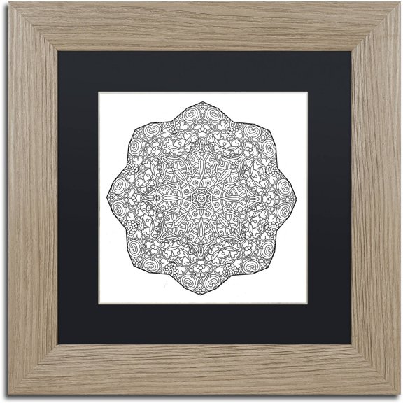 Trademark Fine Art "Thorns Mandala" Canvas Art by Kathy G. Ahrens, Black Matte, Birch Frame