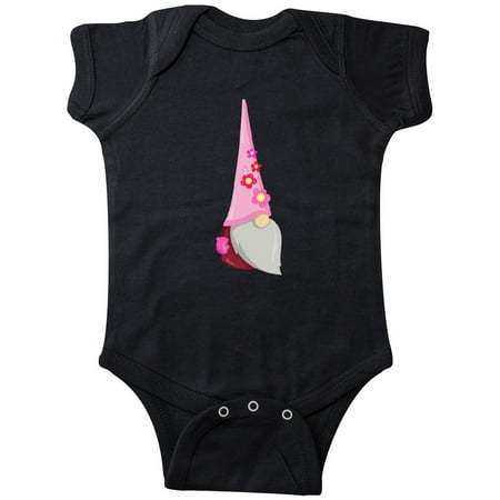

Inktastic Cute Gnome Gnome With Pink Hat Pink Flowers Gift Baby Girl Bodysuit