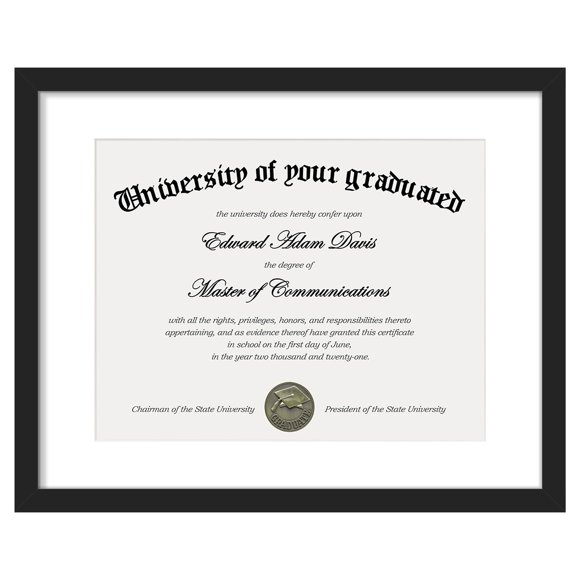 Diploma Frame upsimples - Marco de fotos (11 x 14 cm, 1 paquete), color negro