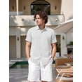thumbnail image 2 of COOFANDY Men's and Big Mens Outdoor Short Sleeve Casual Shirts Button Down Shirts for Men Beach Summer Shirt, 2 of 7