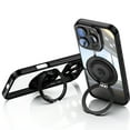 thumbnail image 2 of ELEHOLD Magnetic Case for iPhone 16 Pro, Compatible with Mag safe Accessory Adjustable Foldable 360° Ring Kickstand Camera Protector Shockproof Rugged Clear Case for iPhone 16 Pro,Black, 2 of 8
