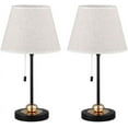 thumbnail image 6 of Black Modern Nightstand Lamps with Metal Base and Fabric Shade, Small, 6 of 7