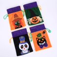 thumbnail image 1 of Bolsas de dulces con cordón de Halloween, 4 piezas de bolsas de truco o trato, bolsas de regalo, bolsas con cordón para suministros de fiesta de Halloween, 1 of 5