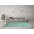 thumbnail image 3 of Ahgly Company Indoor Round Oriental Light Blue Traditional Area Rugs, 3' Round, 3 of 4
