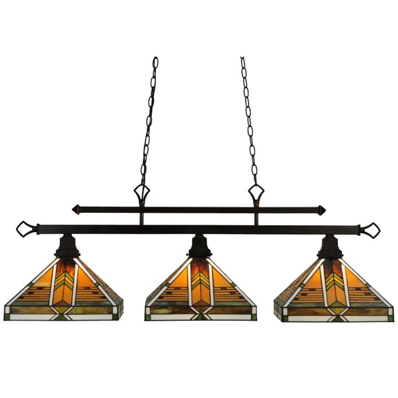 Meyda Tiffany 130753 Abilene 3 Light Island Pendant Light Fixture, 48" Length