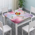 thumbnail image 3 of Gilded Floral Watercolor Pattern Square Fitted Tablecloth with Elastic Edge,Square Table Cover,Washable Elastic Table Cover for Home Kitchen Party Decor 34"x34", 3 of 6