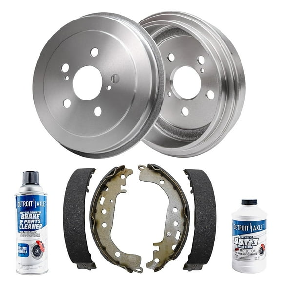 Detroit Axle - Rear Brake Kit for Toyota 2000-2005 Celica 2005-2006 Corolla 2004-2008 Prius Brake Drums and Semi-metallic Brakes Shoes Replacement