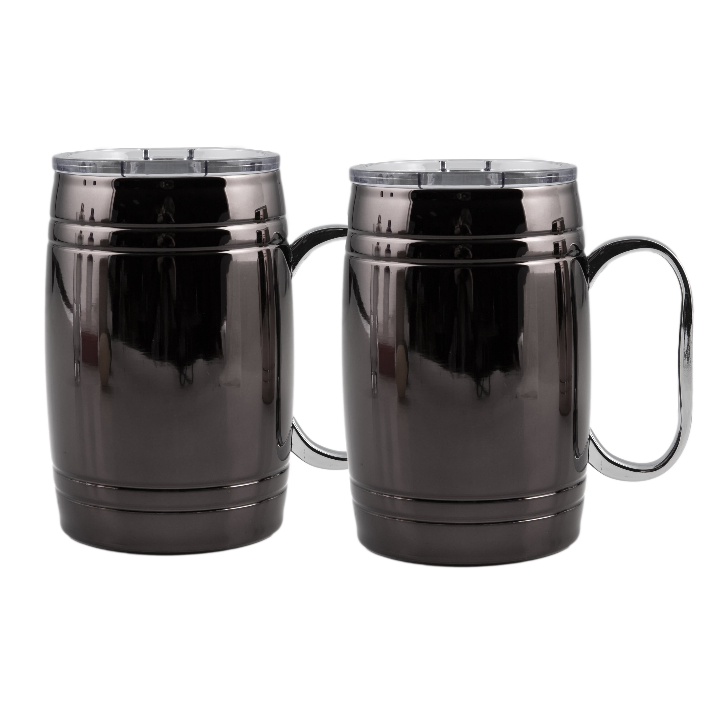 Bar340 Set of 2 Beer Mugs Black