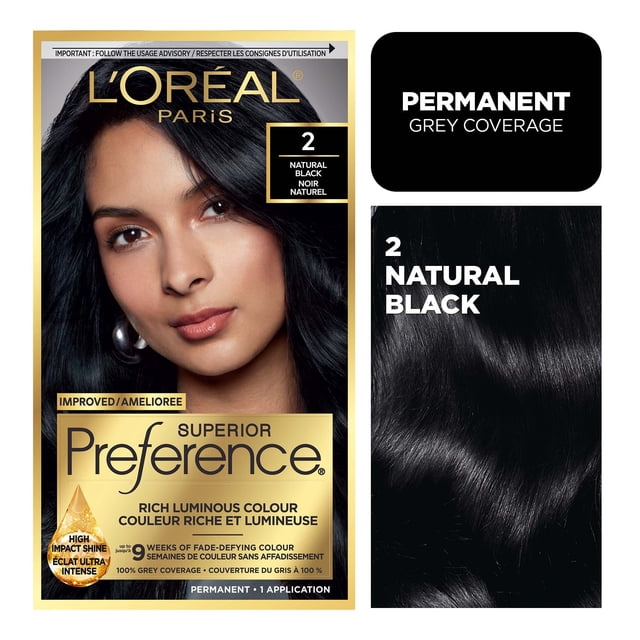 L'Oreal Paris Superior Preference Permanent Hair Color, Oil-in-Gel, Natural Black, 1 unit