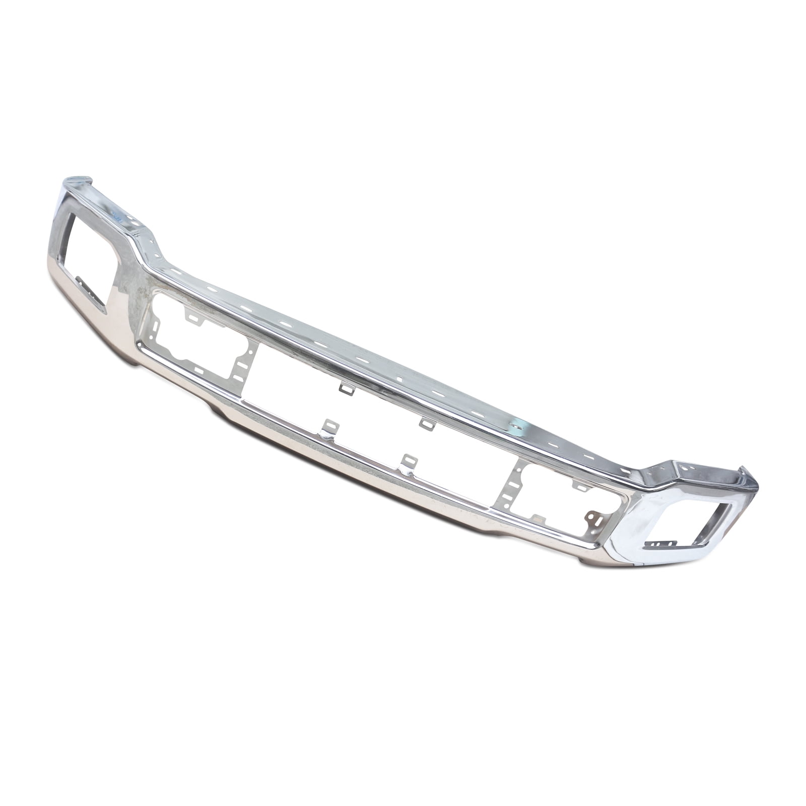 NINTE Front Bumper for 2018 2019 2020 Ford F150 Pickup with Fog Lights Hole Silver Chrome