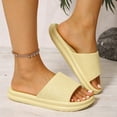 thumbnail image 2 of Cloud Slides for Women and Men Platform House Slippers Nonslip Quick Drying Soft Lightweight Shower Shoes Slip on Open Toe Sandals Yellow Size 6.5, 2 of 6