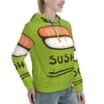 thumbnail image 6 of Xecao Fresh Sushi Pattern Hoodies for Women Sweatshirts Long Sleeve Sweatshirts Pullover Outfits with Pocket-Large, 6 of 7