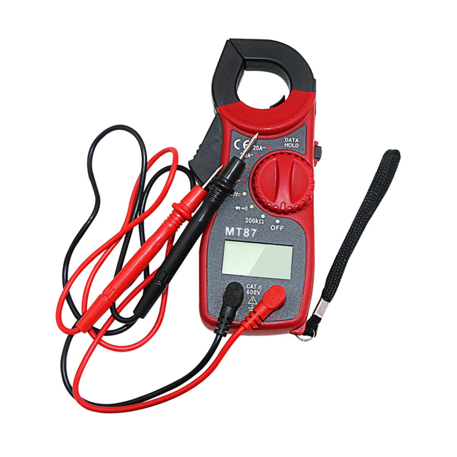 Miulika Digital Clamp Meter Multimeter Tester Ammeter Resistance Tester,Utility Tool,Sturdy, DC Multimeter for Measure Current Red Black