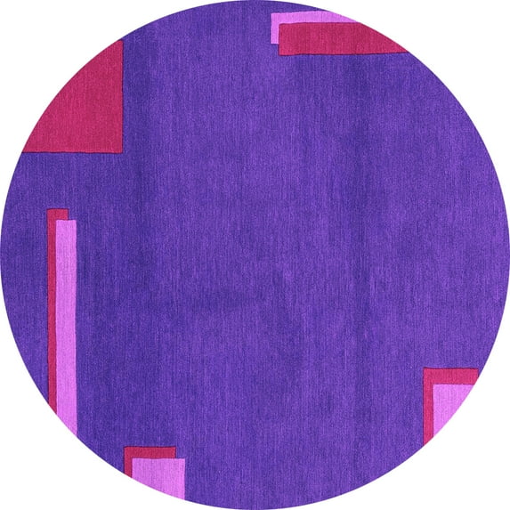 Ahgly Company Indoor Round Abstract Pink Modern Area Rugs, 4' Round