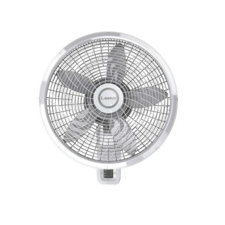 Lasko 18" 3-Speed Oscillating Remote Controlled Wall Mount Fan, White, M18950