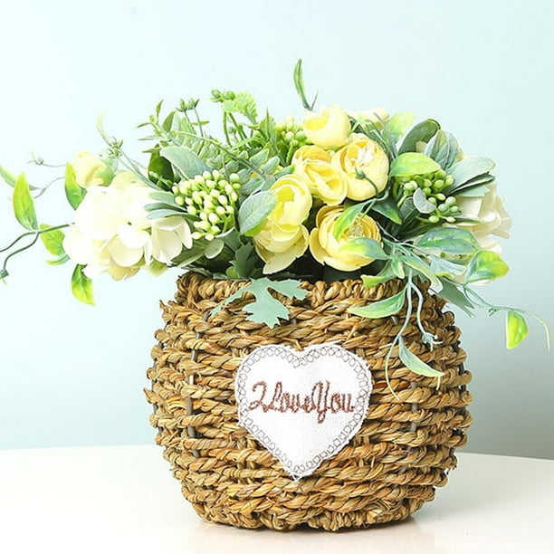 Maceta Tejida a Mano, Ideal Para Balcón, Sala De Estar O Cualquier Espacio. Perfecta Para Decorar Tu Hogar. Elaborada En Madera Natural. Un Regalo Personalizado Y Un Detalle Ideal Para Hoteles.