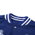 thumbnail image 4 of Men‘s Oversized Letter Graphic Print Baseball Jacket Lightweight Patchwork Coat Bomber Varsity Casual Jacket Green L, 4 of 8