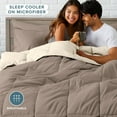 thumbnail image 4 of Bare Home 4-Piece Reversible Bed-in-a-Bag - Premium 1800 Collection - Twin XL, Sand/Taupe Comforter with Taupe Sheet Set, 4 of 10