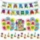 thumbnail image 1 of Serie de fiestas Numberblock, pancarta desechable para fiesta, adorno para tarta, bandera colgante, globos Numberblocks, decoración para tarta de cumpleaños, 1 of 4