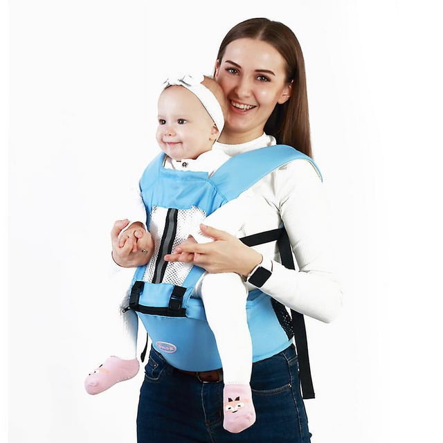 Portabebés con asiento para la cadera Portabebés delantero para bebés Portabebés para bebés y niños pequeños de 3 meses a 16 kg Azul Rojo Verde Cocina, Decoración y Otros