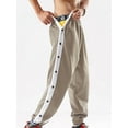 thumbnail image 5 of Cenuakty Men Tear Away Pants Quick Dry Loose Fit Basketball Pants Casual High Split Snap Button Sweatpants, 5 of 9
