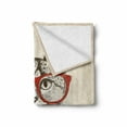 thumbnail image 2 of Hipster Soft Flannel Fleece Throw Blanket, Animal Kitten Cat with Vintage Retro Words Glasses Sketchy Artwork, Cozy Plush for Indoor and Outdoor Use, 60" x 80", Olive Green Vermilion, by Ambesonne, 2 of 6