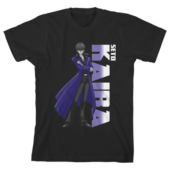 Kaiba Yu-Gi-Oh Anime Cartoon Youth Boys Black Graphic Tee Shirt-M