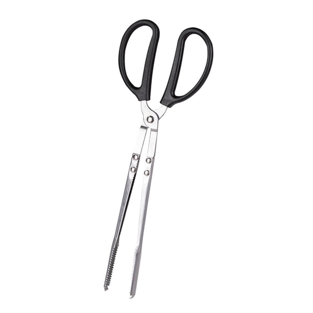 Tijeras y pinzas para recoger carbón, de acero inoxidable, versátiles, con pinzas para basura. 41 centímetros