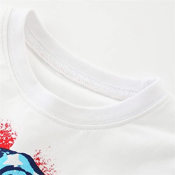 Vedolay Summer Tops T-Shirt Youth Novelty Graphic Round Neck T-Shirt Printing Short Sleeve for Daily Life,White 1-2 Years