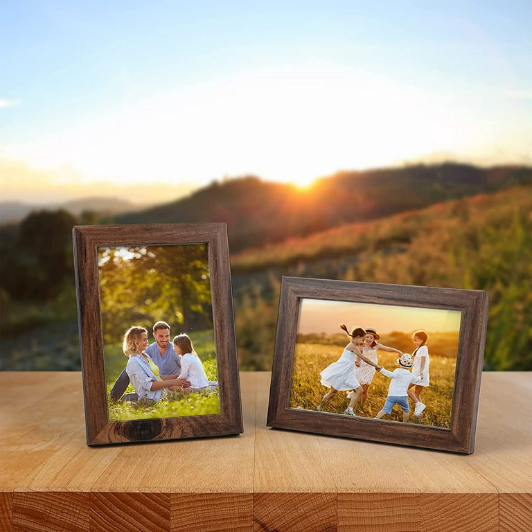 Family Two 8 x 10 Four 5 x 7 Four 4 x 6 Dark Brown for Wall or Tabletop Decor Picture Frame Set of 10 Pcs