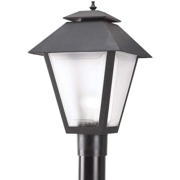 KastLite Polycarbonate Outdoor Post Light Lantern with Black Finish | 10.5" x 18" | Fits a 3" Pole Top
