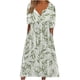 thumbnail image 1 of ICHUANYI ClearanceFashion Women Summer Printing Causal V-Neck Button Short Sleeve Vacation Pockets Dress(Green, XXL) ICHUANYI WER20232080502731, 1 of 4