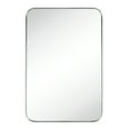 thumbnail image 2 of TEHOME Brushed Nickel Rectangle Recessed Bathroom Medicine Cabinet with Mirror Stainless Steel Metal Framed Rounded Rectangular Bathroom Cabinet with Mirror 16x24'', 2 of 8