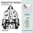 thumbnail image 5 of Black Cat and Paw Print White Pattern Cute School Backpack Bag for School with Padded Back and Adjustable Shoulder Straps 15.25"x11.5"x5.25", 5 of 5