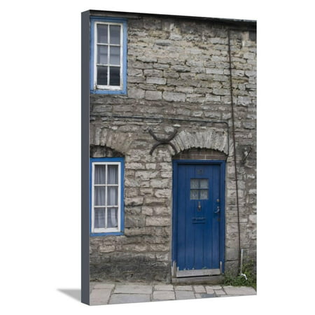Door and Windows in Front of a Traditional Stone Cottage in Village of Corfe Castle Dorset Uk Stretched Canvas Print Wall Art By Natalie