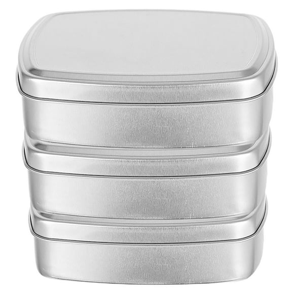 Caja de jabón de aluminio, contenedor de velas de jabón portátil impermeable con tapa, caja de viaje para el hogar, 3 uds.