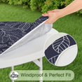 thumbnail image 5 of Elastic Edge Round Tablecloth with Soft Floral Motifs, Water-Resistant and Durable Polyester Fits 44-52 Inch Round Dining Tables, 5 of 7