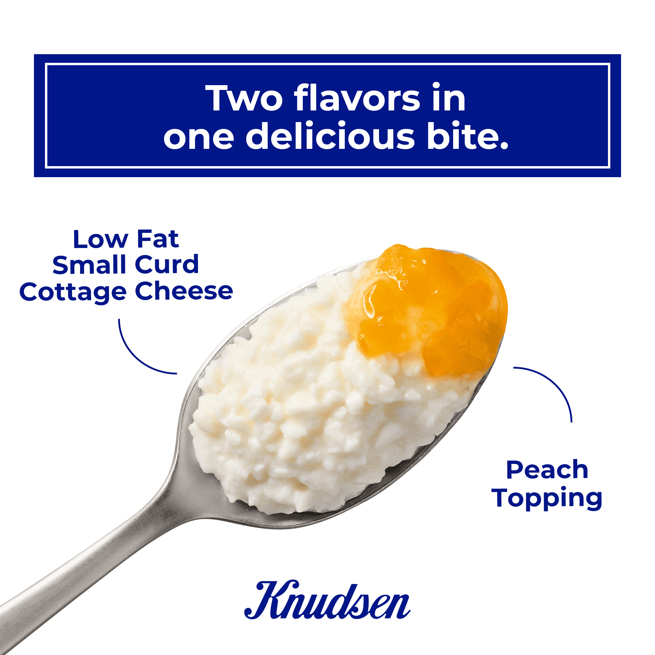 Knudsen Cottage Doubles Lowfat Cottage Cheese & Peach Topping with 2% Milkfat, 4.7 oz Cup