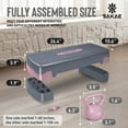 thumbnail image 3 of SAKAE Pink Step Aerobics Platform Set with Kettlebell & Measuring Tape, Aerobic Steppers for Exercise at Home, Adjustable Height 2 Level Risers Workout Step Trainer with Non-Slip Surface, 3 of 9